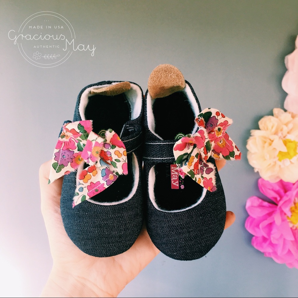 Gracious May Shoes Girls Denim Size 1 2 3 4 5 6 7